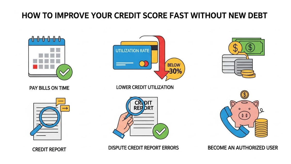 How to improve credit score fast without new debt